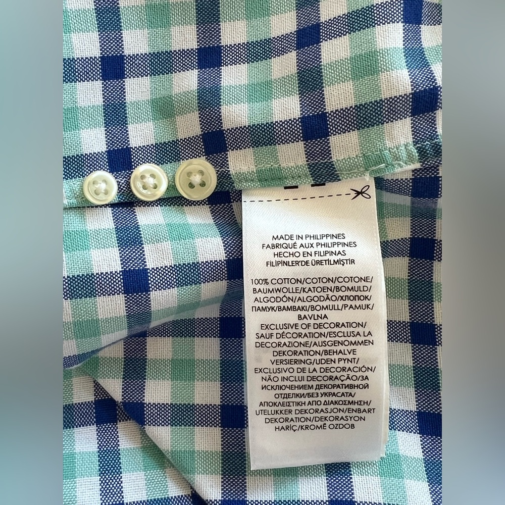 💚 EUC RALPH LAUREN Blue Green White Check Button Down Shirt | Men’s XL - Picture 10 of 10